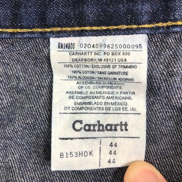 Carhartt Denim Carpenter Shorts Mens 44 Blue B153HDK Workwear Utility Pockets - Picture 2 of 7